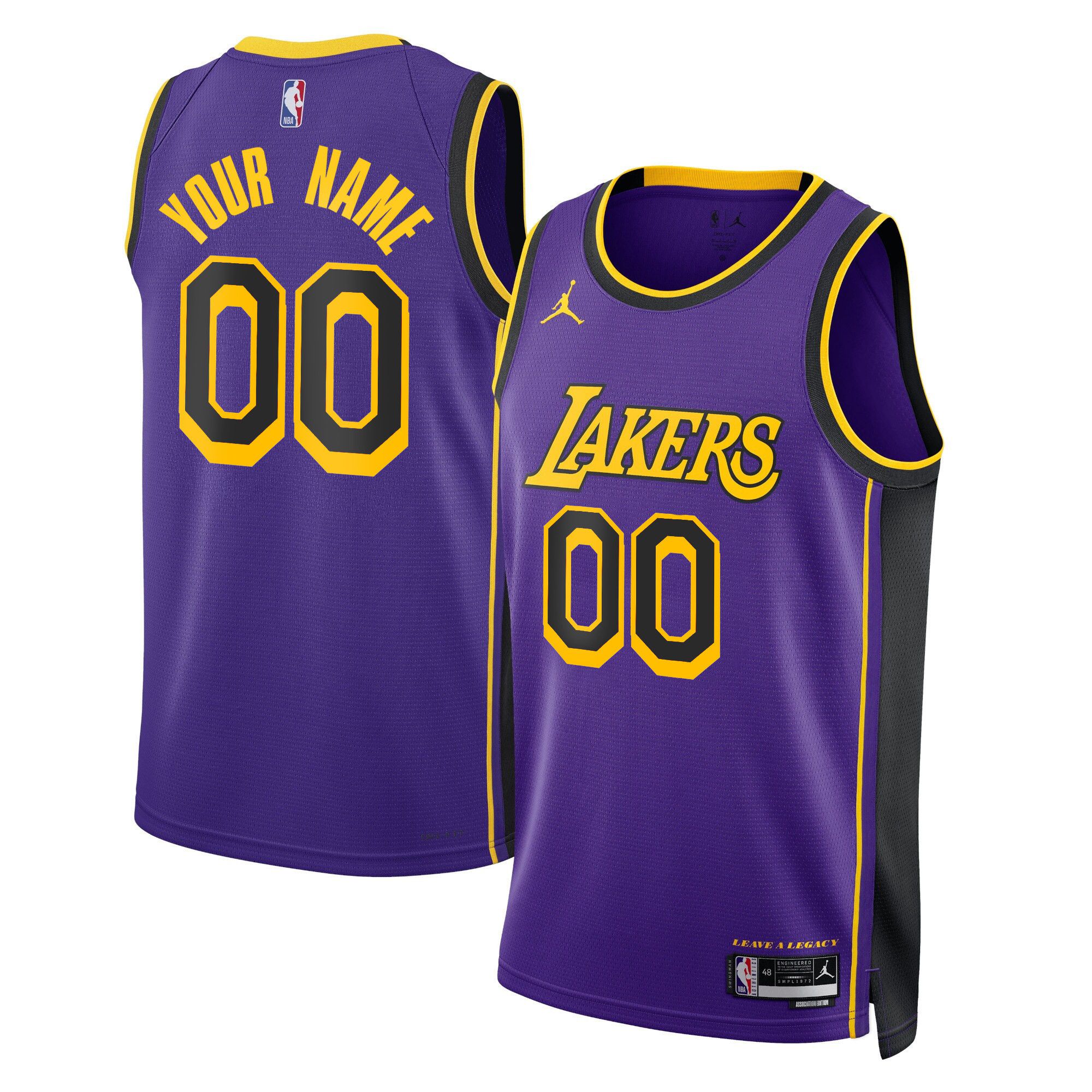 Men Los Angeles Lakers Purple 2025 Jordan Edition Swingman Custom NBA Jersey